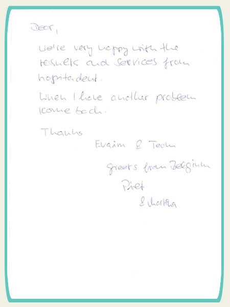 Patient Testimonial about Hospitadent Patient Testimonial about Hospitadent