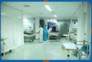 Inside view of the wards at Basavatarakam Indo American Cancer Hospital & Research Institute