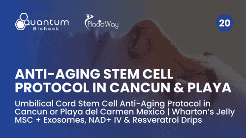 Umbilical Cord Stem Cell Anti-Aging Protocol in Cancun or Playa del Carmen Mexico | Wharton’s Jelly MSC + Exosomes, NAD+ IV & Resveratrol Drips