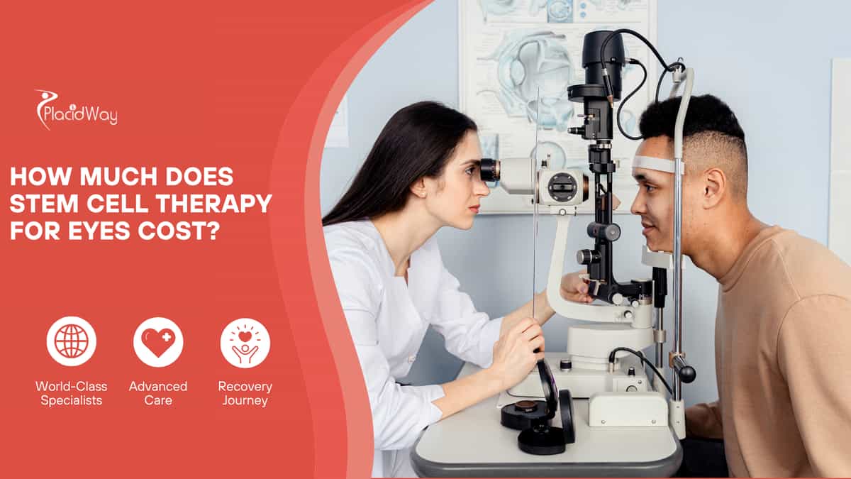 Eye doctor checks patient