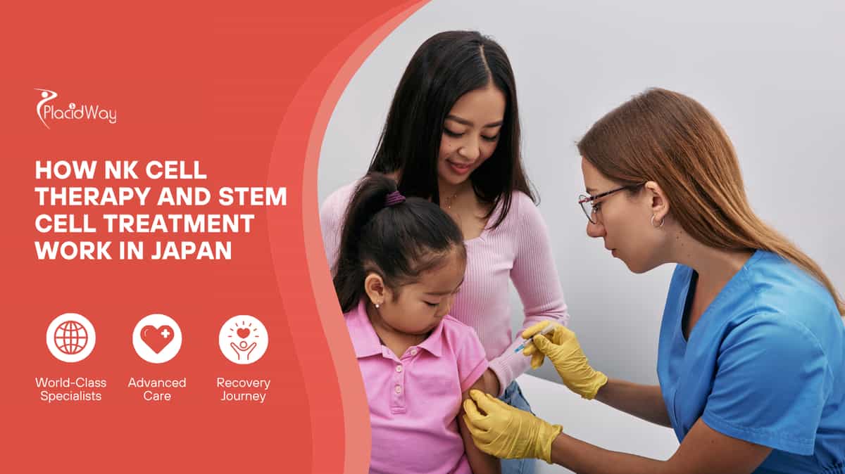 doctor injects stem cell to girl sitting on Mom lap