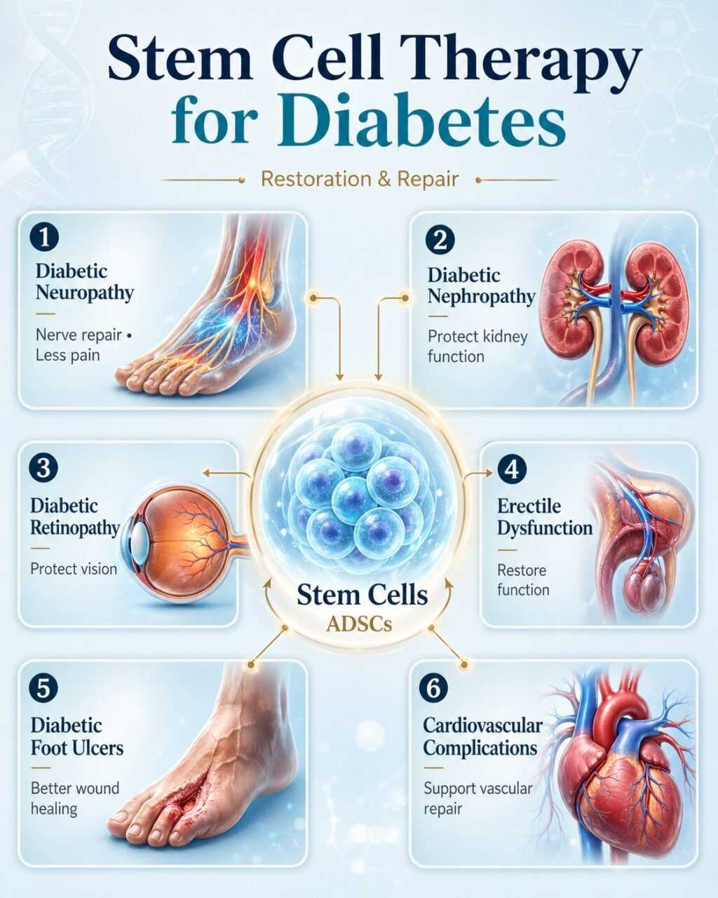 The Biggest Advantage Of Stem Cell Treatment : Treating Complications, Not Just Blood Sugar