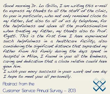 Former Patient Testimonial of Istituto Auxologico Italiano Former Patient Testimonial of Istituto Auxologico Italiano
