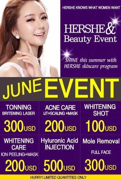 Cosmetic Procedures Summer Event HERSHE Clinic Seoul, South Korea
