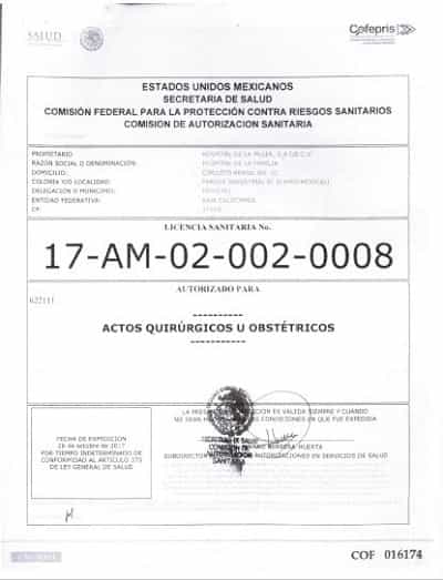 certificate family hospital