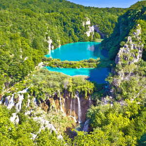 Waterfalls in Plitvice Lakes National Park Croatia