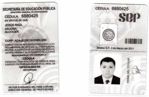 Licencias Recibidas por Ortopedia Arte por el Dr. Jesús Raúl Arjona Alcocer