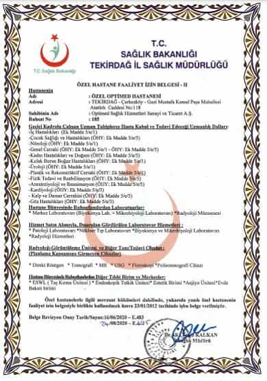 Certificado de Hospital Internacional Optimizado