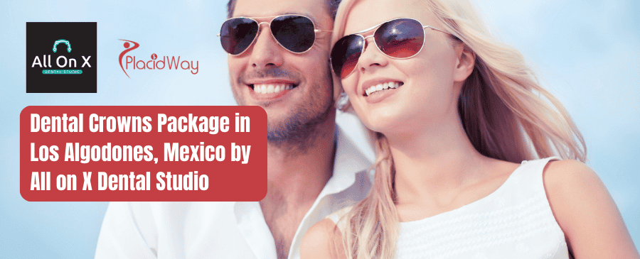 Paquete de coronas dentales en Los Algodones, México, de All on X Dental Studio