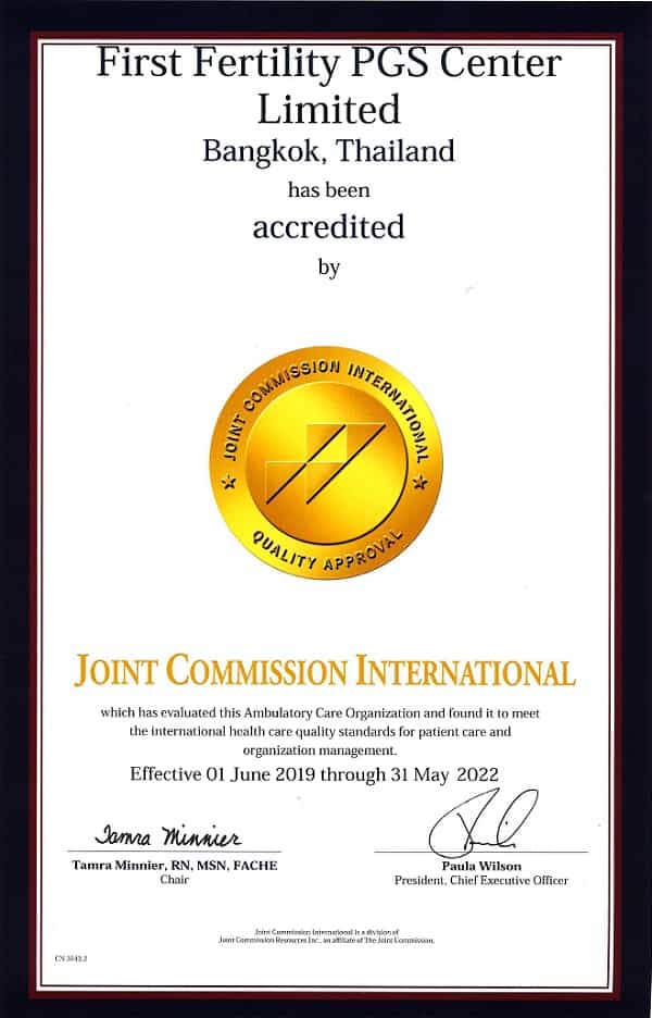 Erstes Fertility PGS Center-Zertifikat