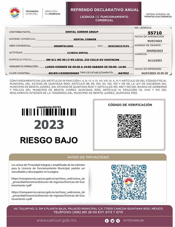 Certificado de Rincón Dental