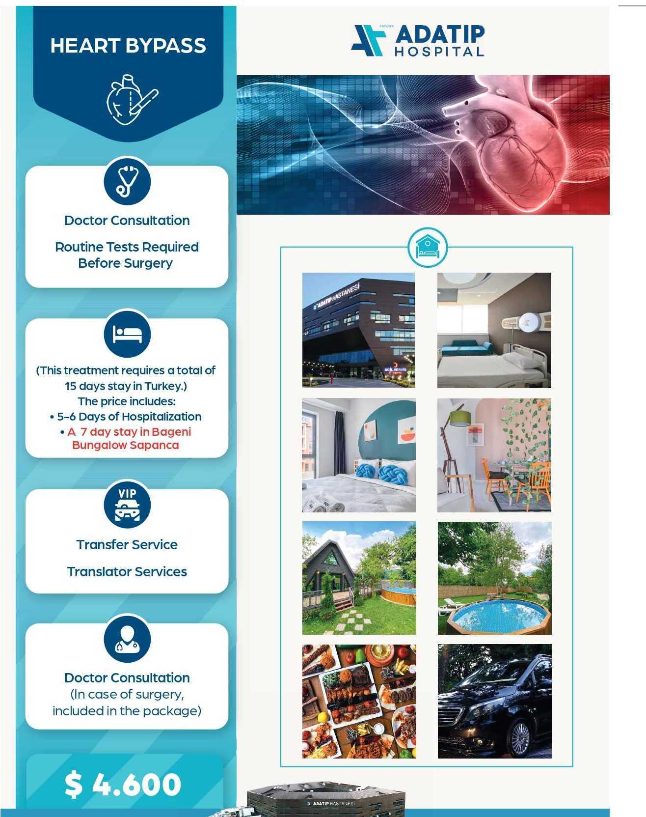 حزمة جراحة مجازة القلب في إسطنبول، تركيا، من مستشفى ADATIP