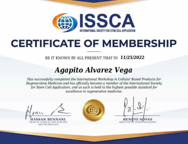 Certificado ISSCA recibido por ICONIC Medical Aesthetic