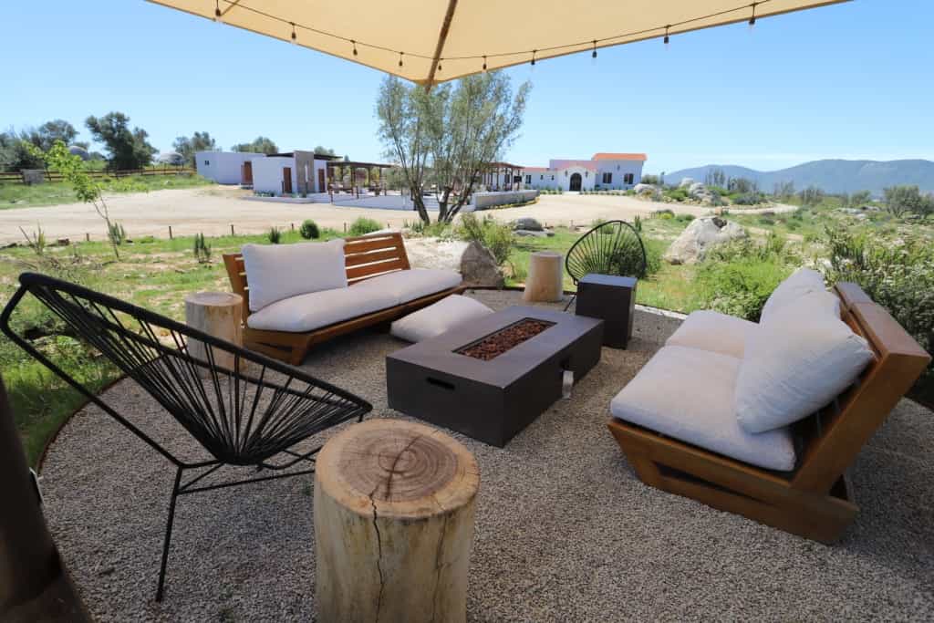 Fireplace at Montevalle in Valle de Guadalupe Mexico