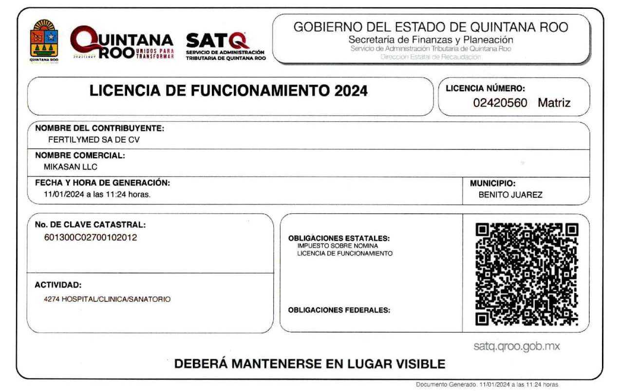 Licencia de funcionamiento 2024