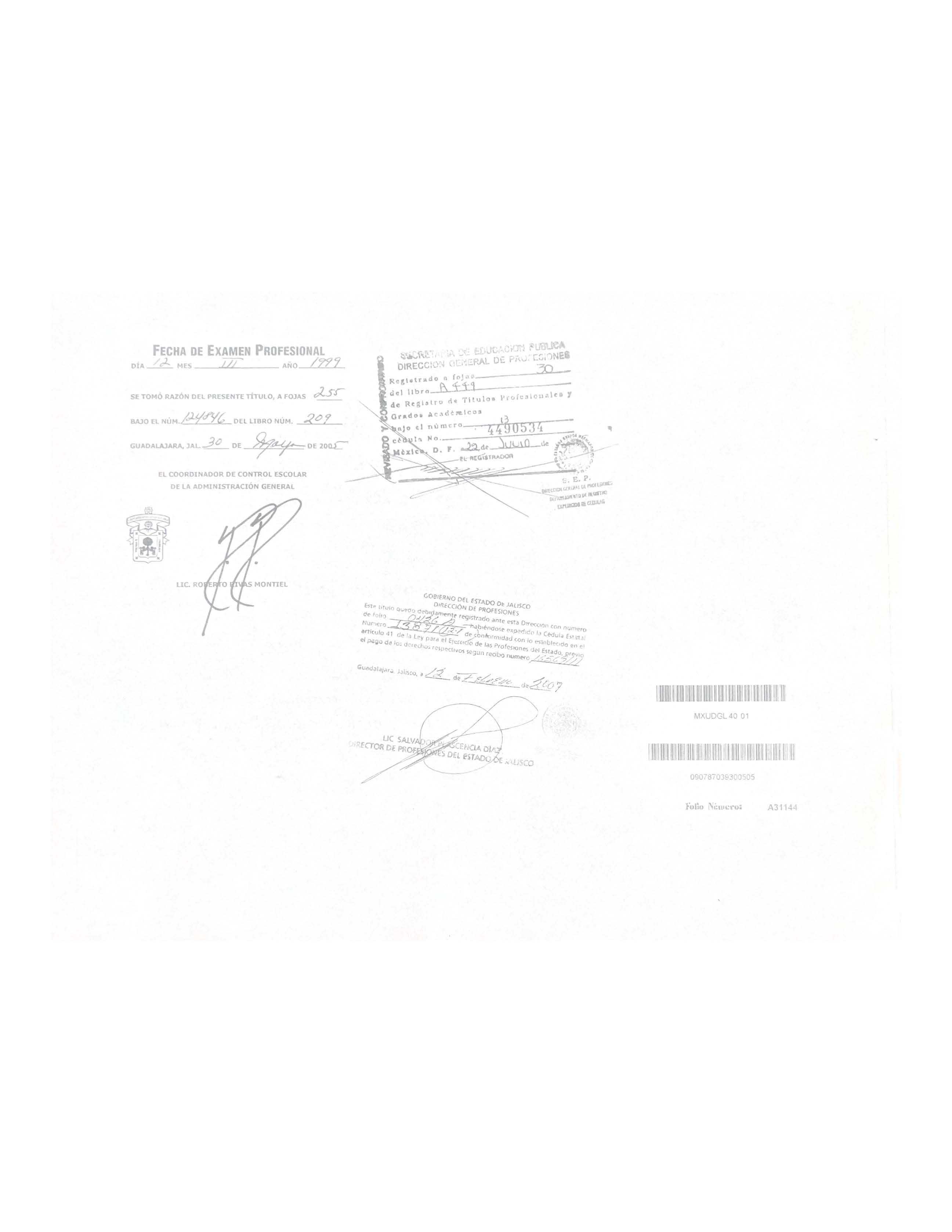 Certificado Dra Rosalva Santana en México