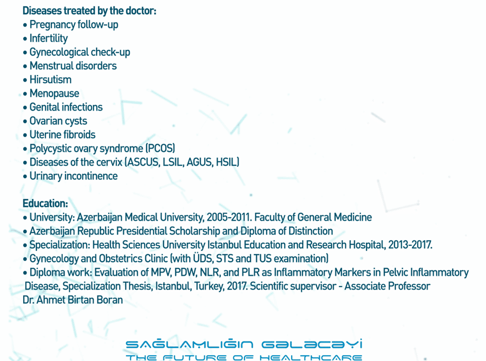 Специализация доктора Севиндж Сардарли