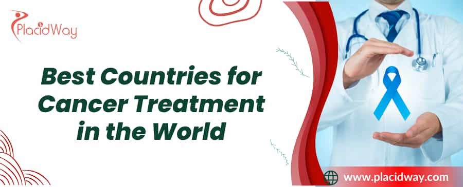 A world map highlighting the best countries for cancer treatment