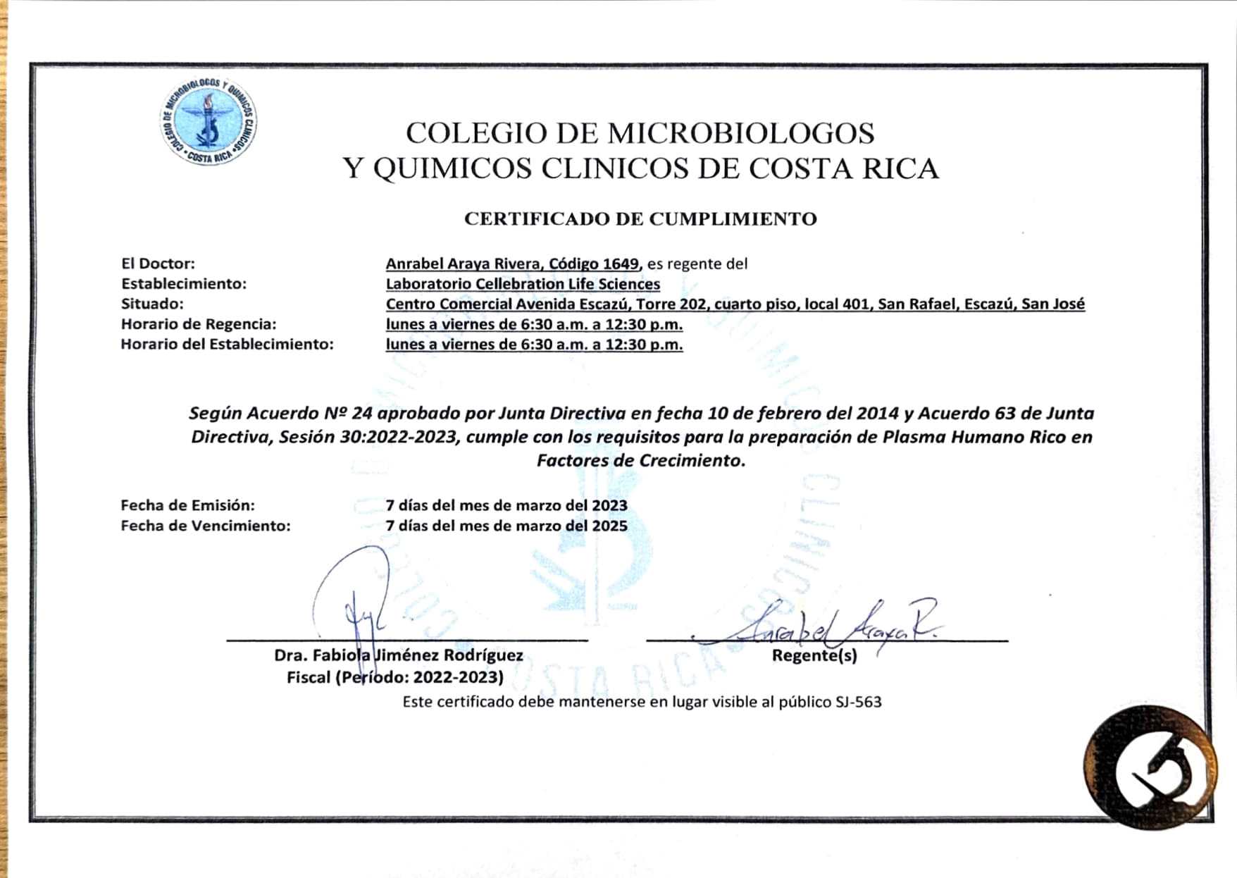 Centro de terapia con células madre autorizado