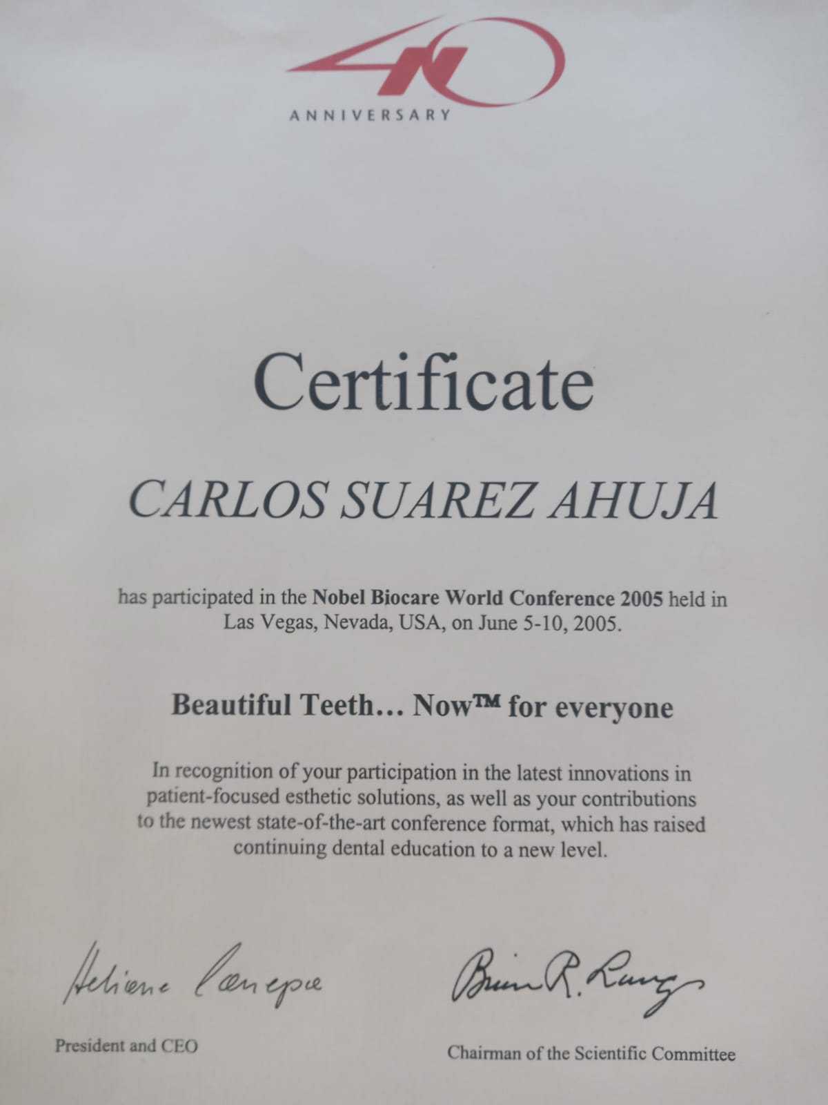 Certificado de Clínica Dental Smiletec Mexicali