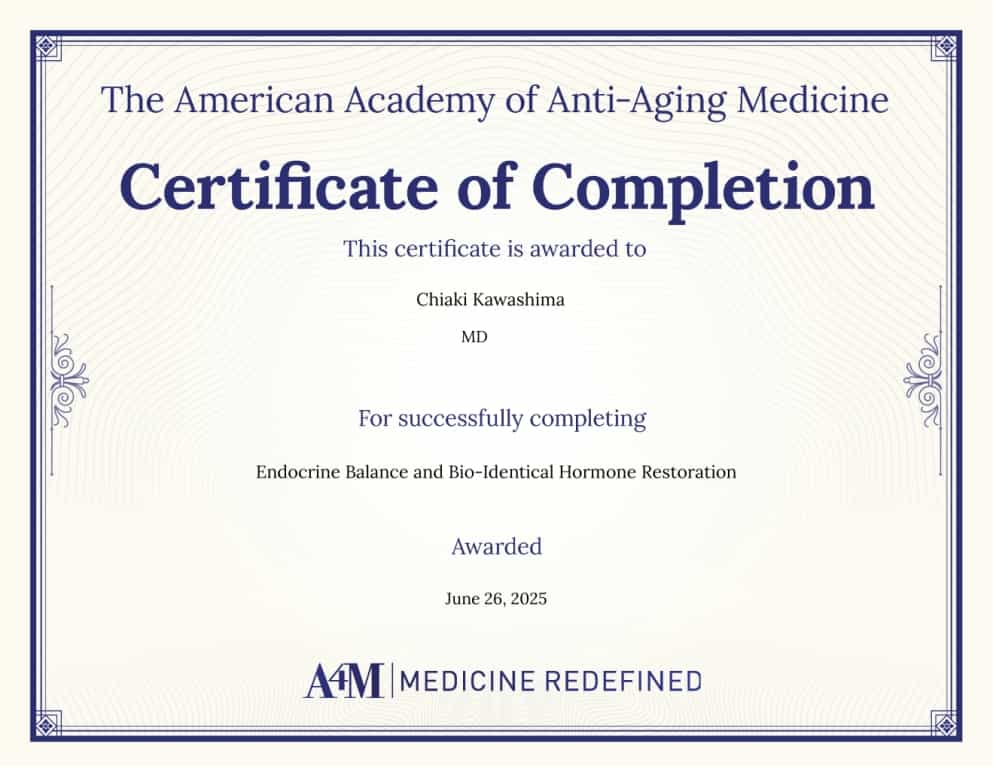 Stem Cell Treatment Tokyo Certificate