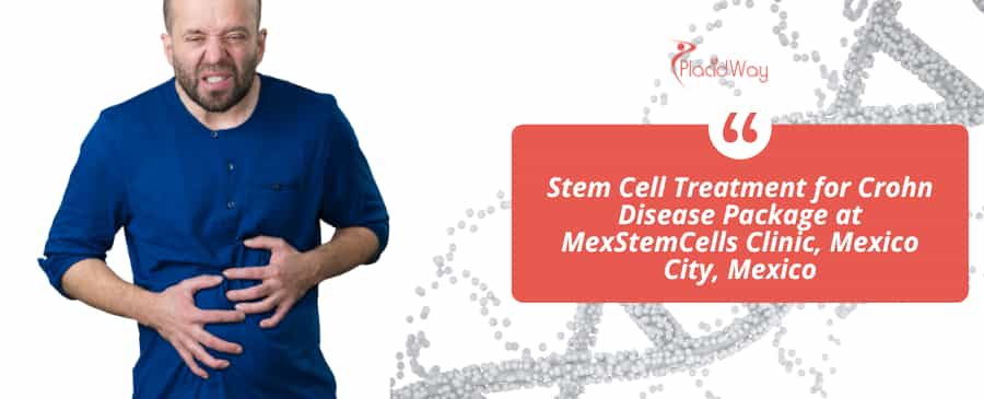Paquete de tratamiento con células madre para la enfermedad de Crohn en la clínica MexStemCells, Ciudad de México, México.