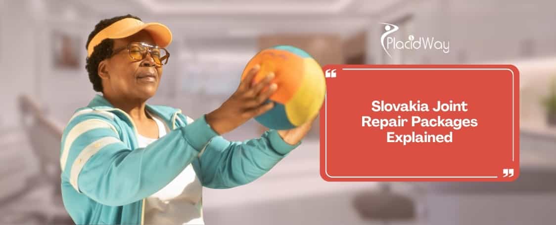 What is included in the stem cell joint repair packages for medical tourists in Slovakia