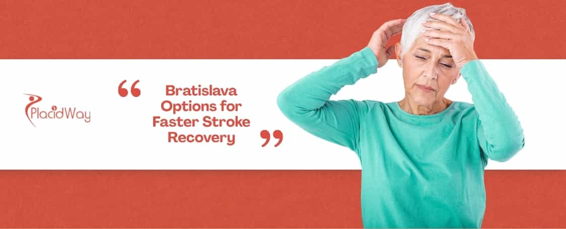 What specific cellular repair treatments are available in Bratislava to accelerate post-stroke recovery