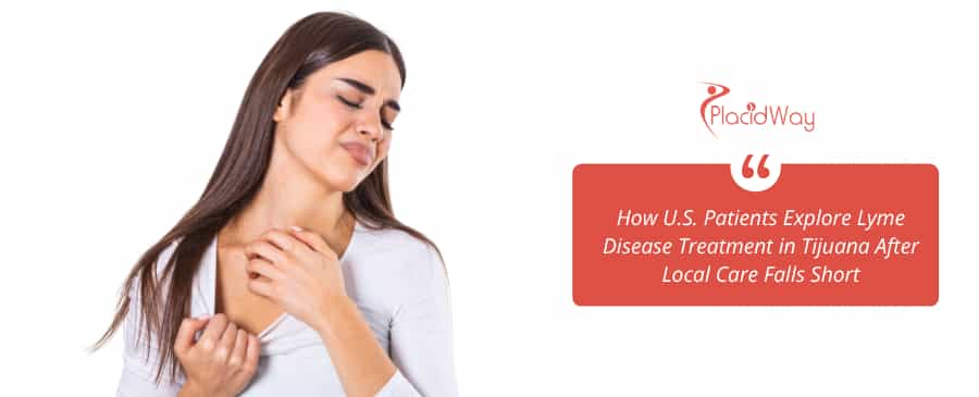 Patient itches her neck due to lyme disease