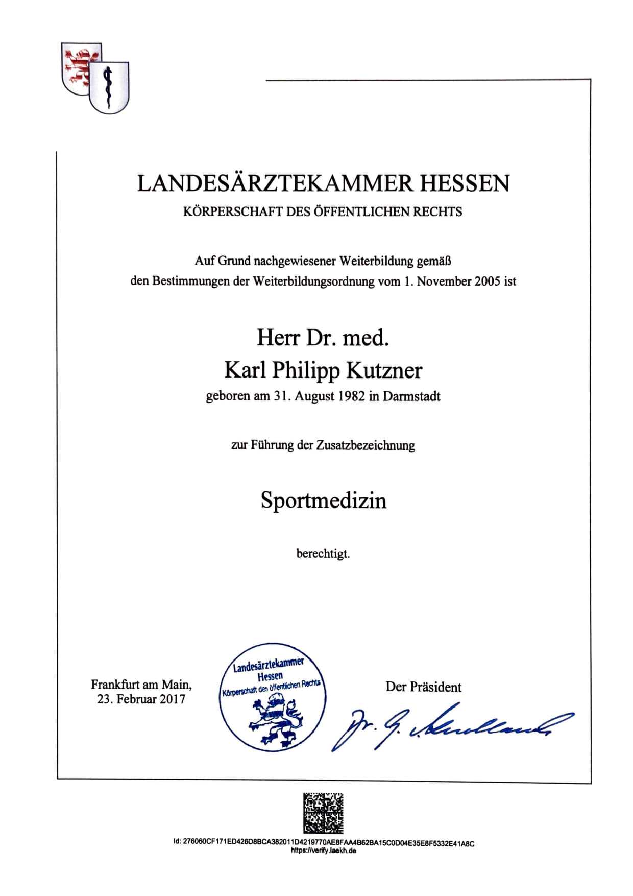 Сертификация ENDOPROTHETICUM Rhein-Main 7
