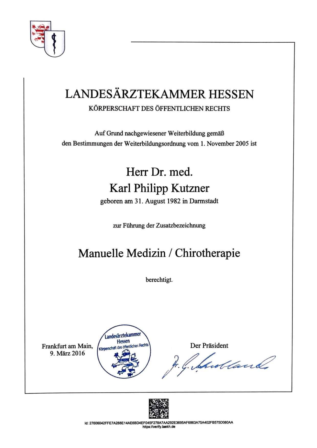 Сертификация ENDOPROTHETICUM Rhein-Main 8
