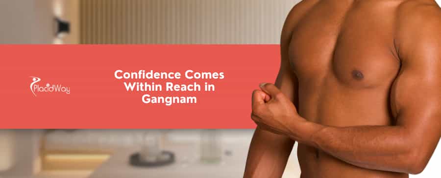 What is the average cost for male breast reduction surgery (gynecomastia) in Gangnam?