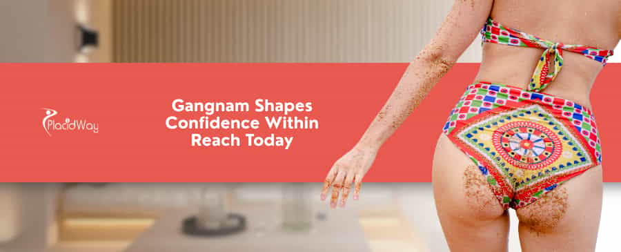 What is the total expense for an upper body lift (arms + chest + back) in Gangnam?
