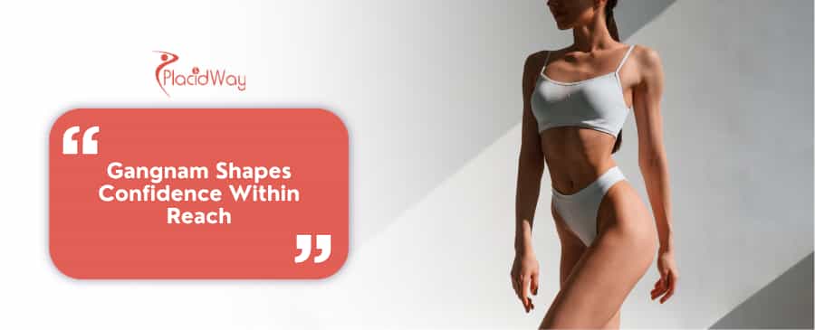 What is the average per?area cost for surgical body contouring (liposuction + lifting) in Gangnam?