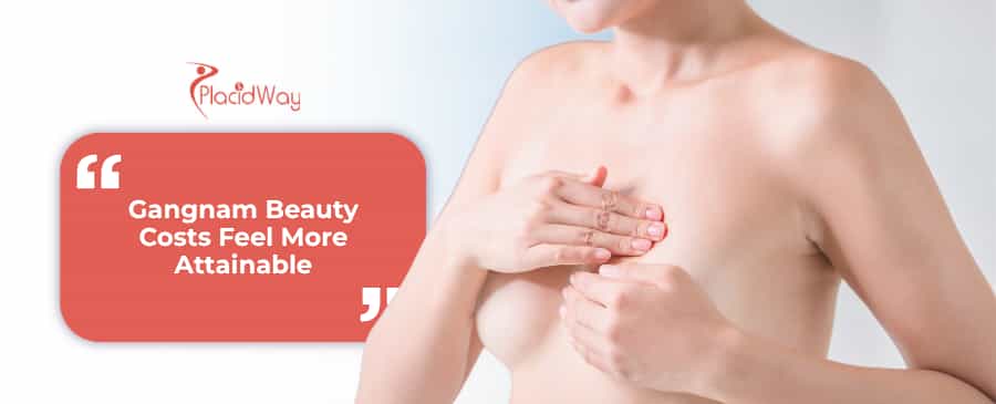 What is the typical fee for mastopexy (breast lift without implants) in Gangnam?