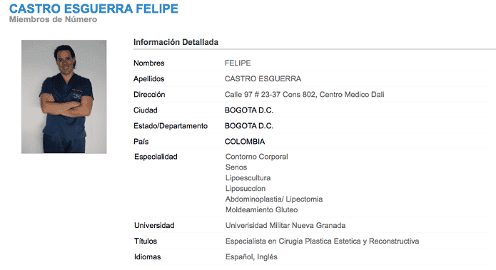 Certificación Dr. Felipe Castro Esguerra 2