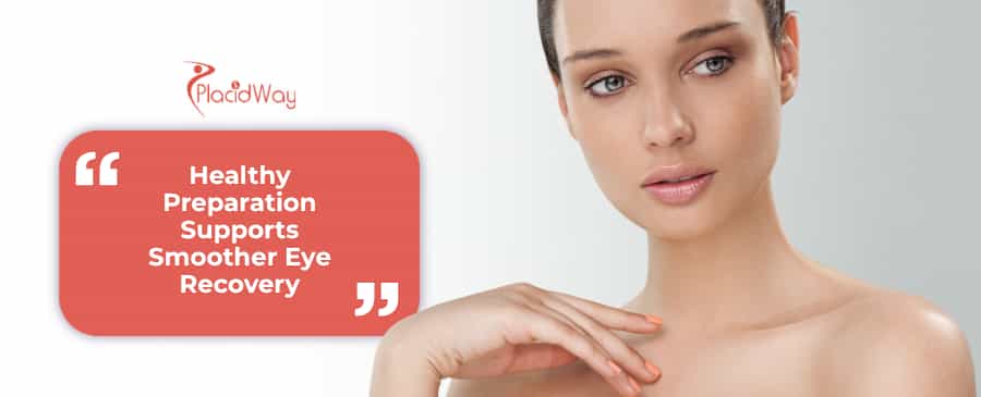 What preoperative eye exams and contact lens instructions apply before blepharoplasty in Gangnam?