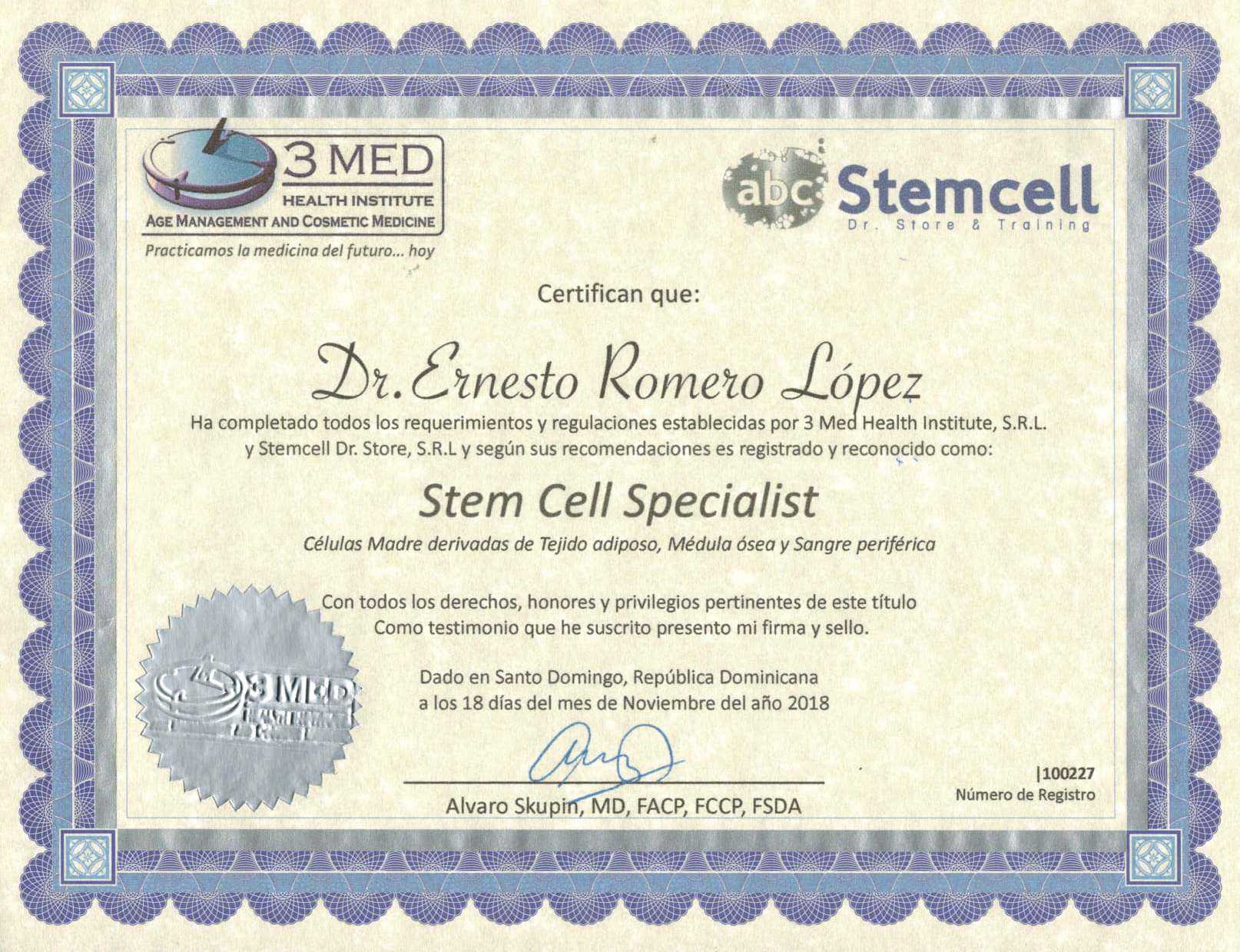 Certificación en Medicina Regenerativa con Inmunoterapia 1