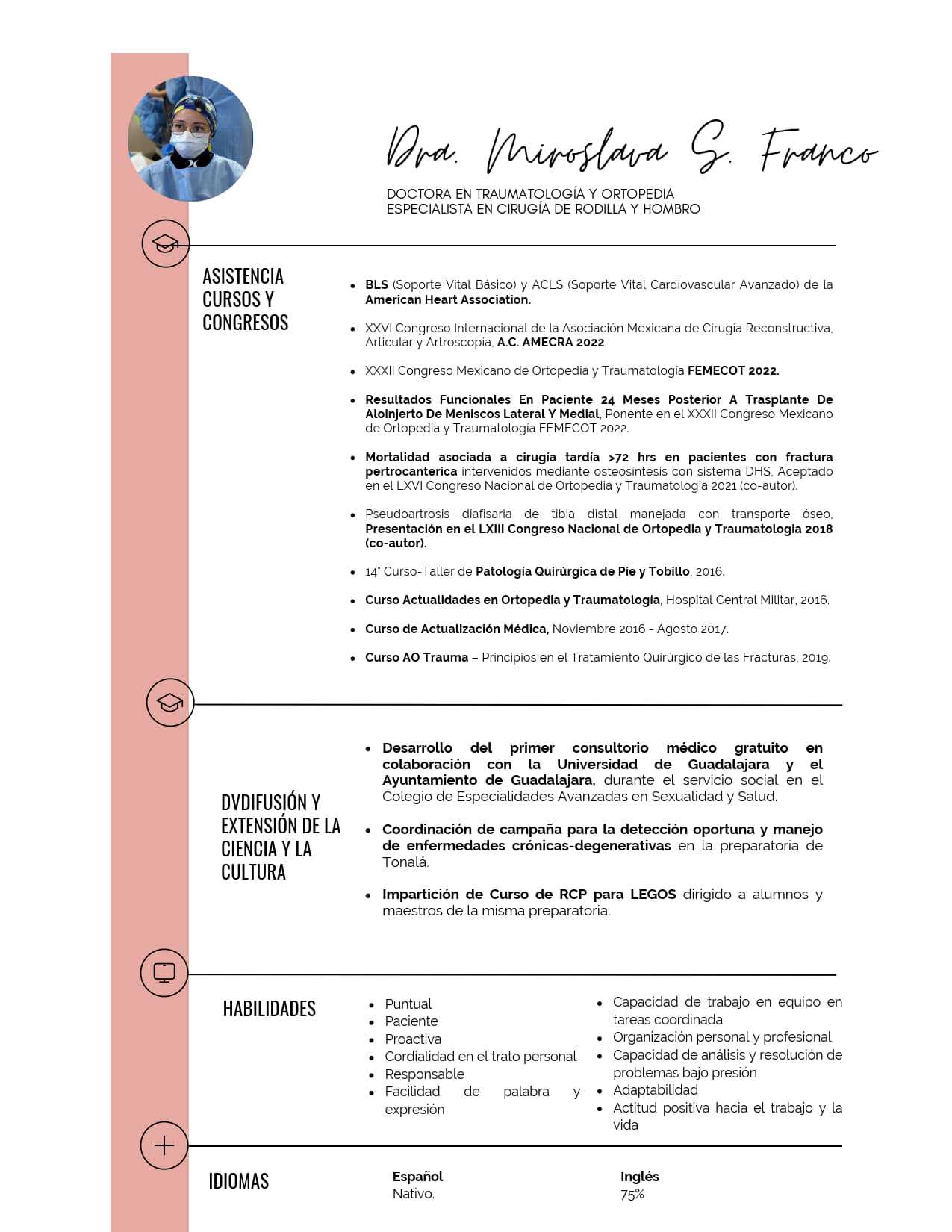 Orthopedic Surgeon in Tijuana Mexico Dr. Miroslava S. Franco: Certifications and Training