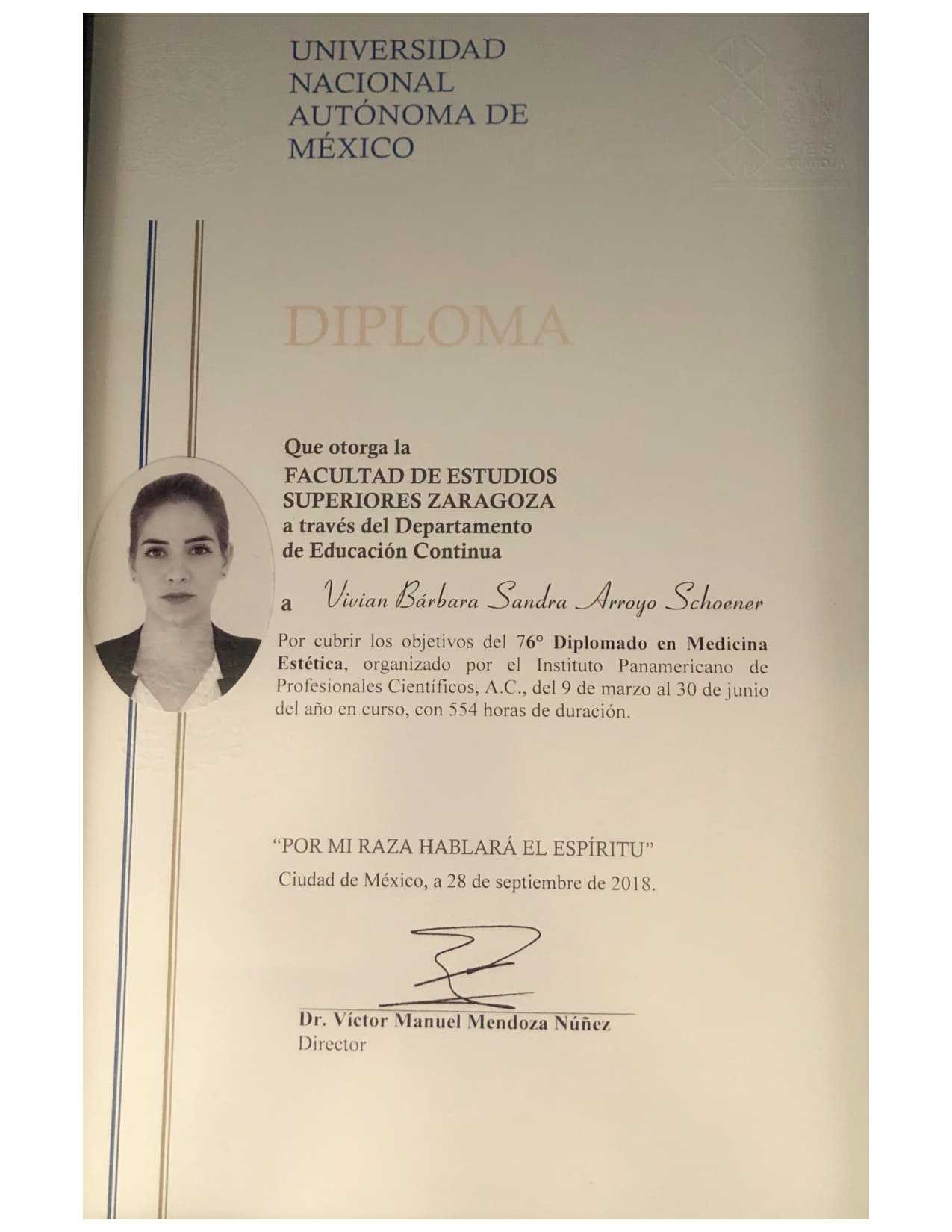 Medical Degree Diploma from the National Autonomous University of Mexico (UNAM)