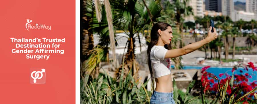 Transgender women takes selfie