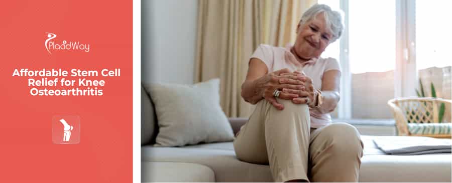 old woman suffers knee osteoathritis