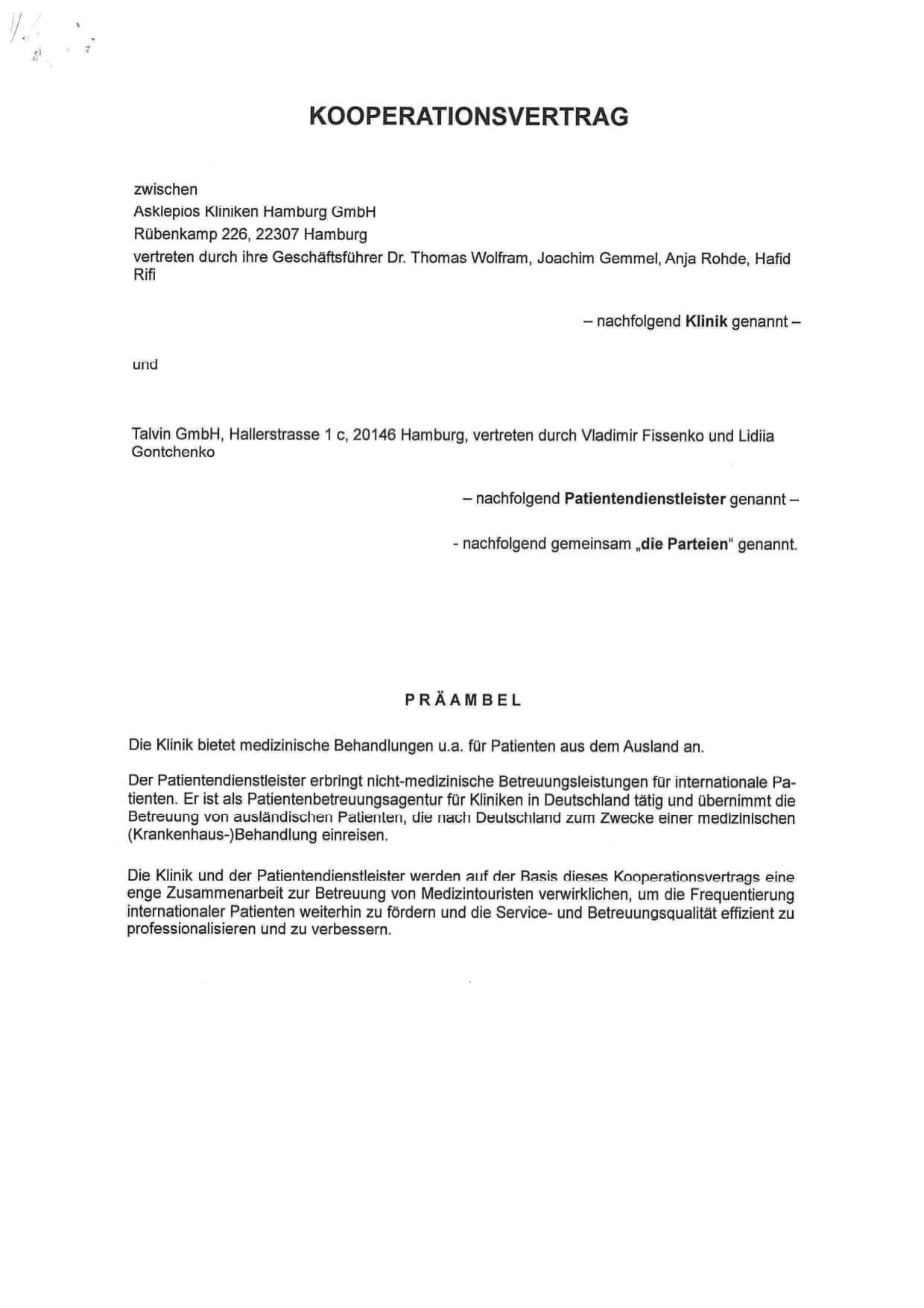 Talvin Asklepios Kliniken Hamburg Quality Management Certification