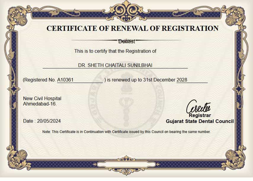 House of Dontics Dental Clinic Certification