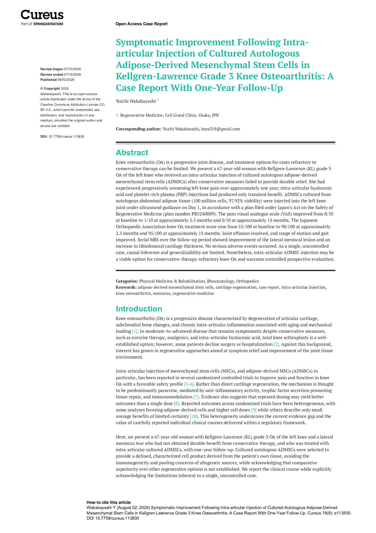 Cureus Publication Page 1