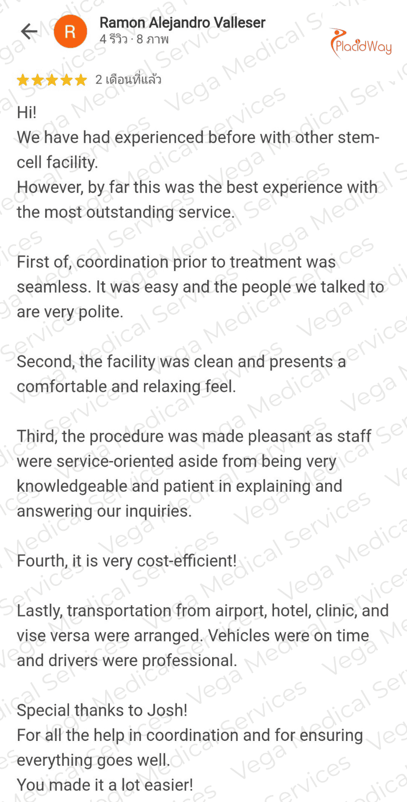 Stem Cell Therapy in Thailand by Vega Clinic Testimonial