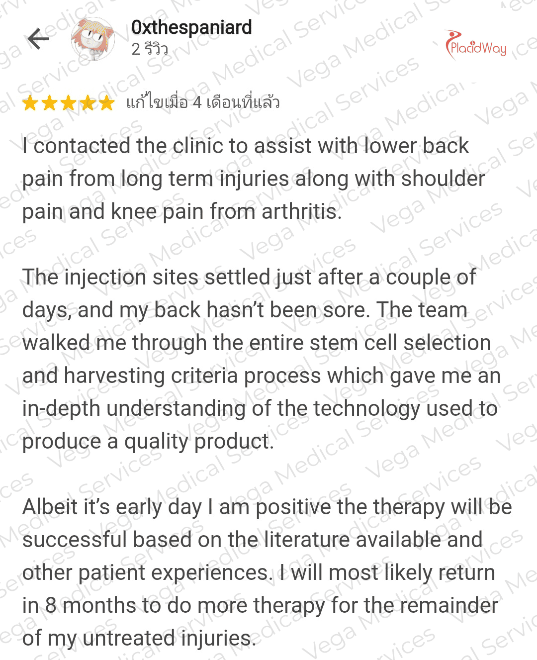 Stem Cell Therapy for Osteoarthritis in Bangkok Vega Knee Progress