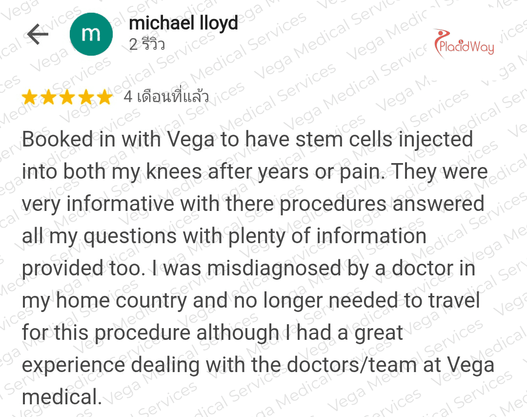 Stem Cells for Osteoarthritis in Bangkok Vega Clinic Experience