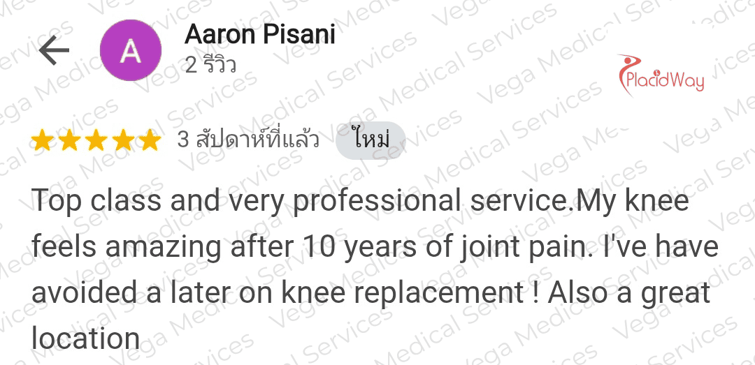 Stem Cells for Osteoarthritis in Bangkok Vega Patient Note