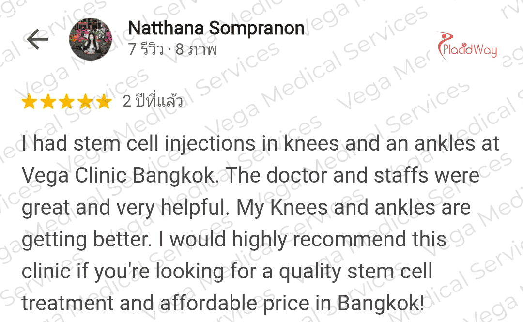 Stem Cells for Knee Osteoarthritis in Thailand Vega Outcome